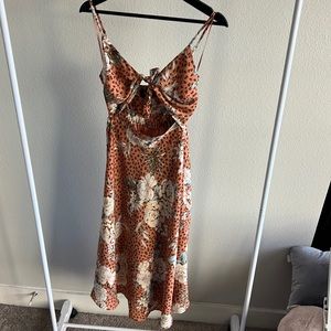 Leopard and Peony Vici Cut Out Dress